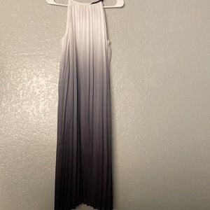 Worthington White fading to light gray to dark charcoal gray dress